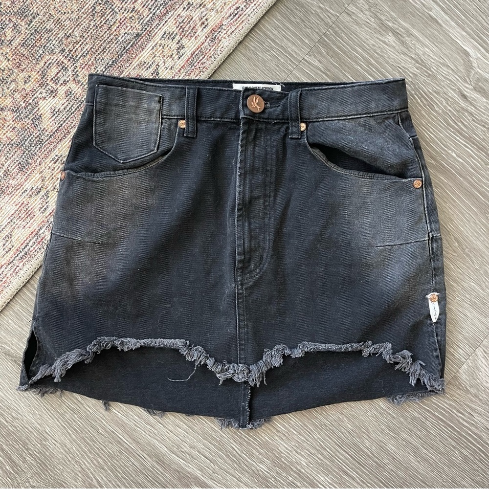One Teaspoon Black Denim Skirt, 26